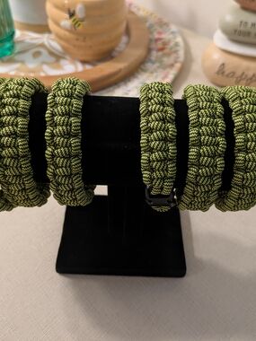 Handmade Paracord Bracelet, Green And Black